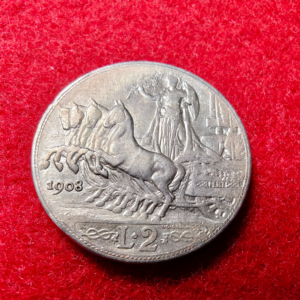 2 Lire Vittorio Emanuele III Quadriga Veloce 1908