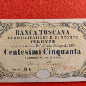 50 Centesimi 1870 Banca Nazionale Toscana - BB