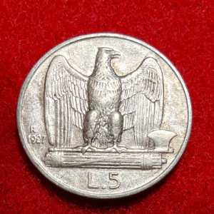 5 Lire Vittorio Emanuele III Aquila 1927 - BB