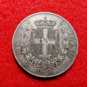 5 Lire Vittorio Emanuele II 1877 - BB
